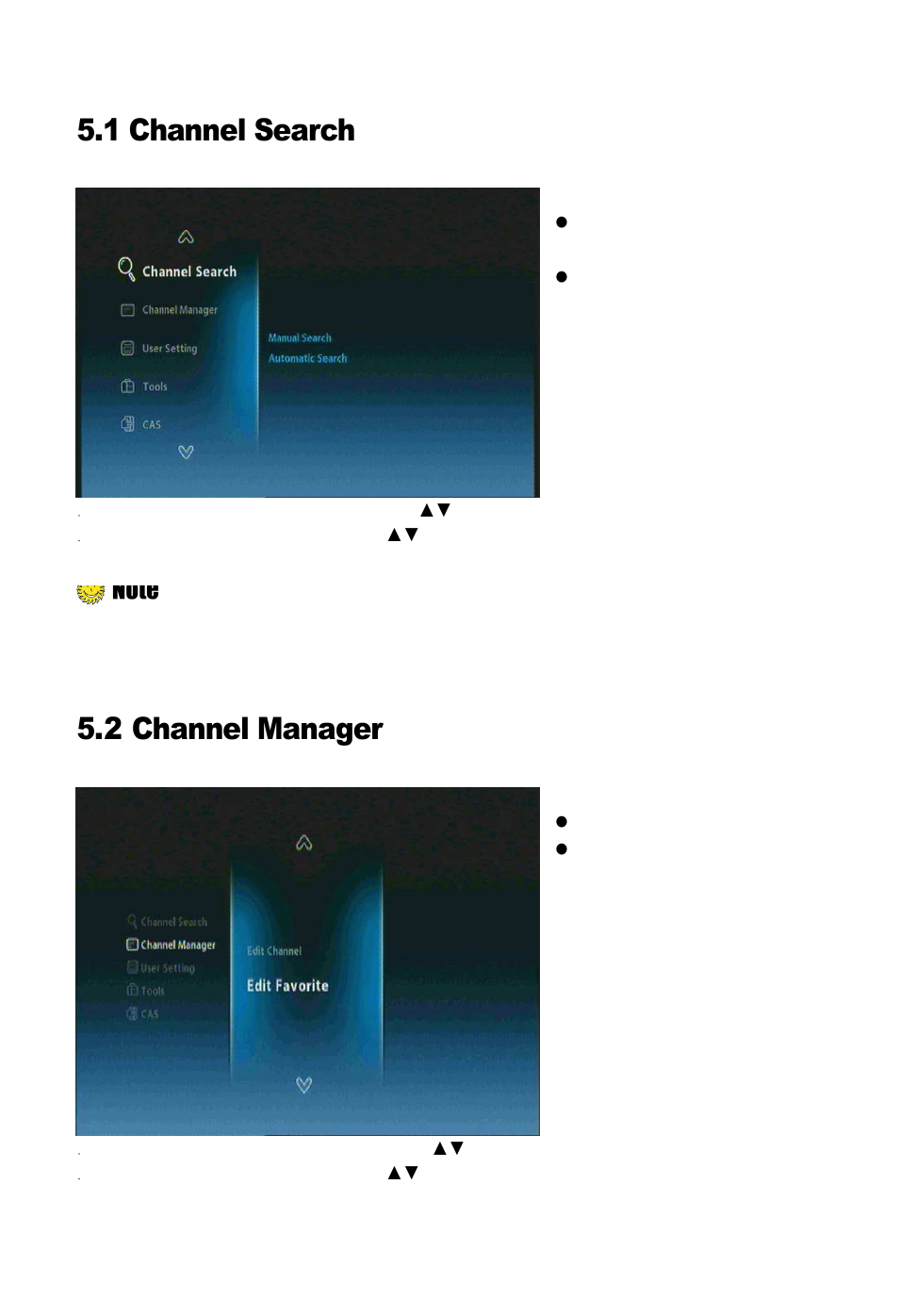 1 channel search, 2 channel manager | Ferguson AC-8000 HD User Manual | Page 44 / 55