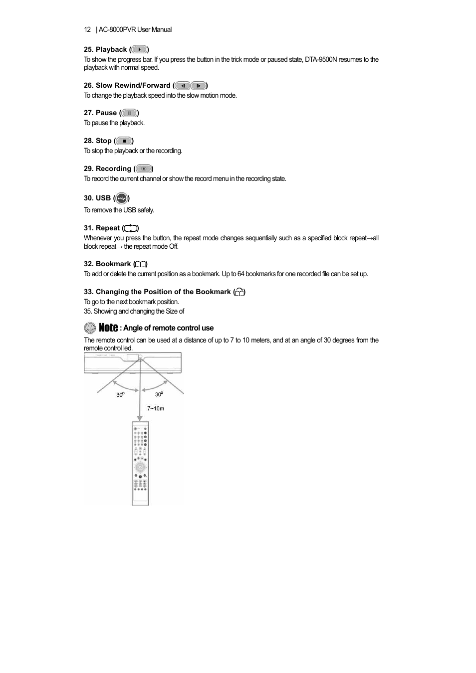 Ferguson AC 8000 PVR User Manual | Page 12 / 58