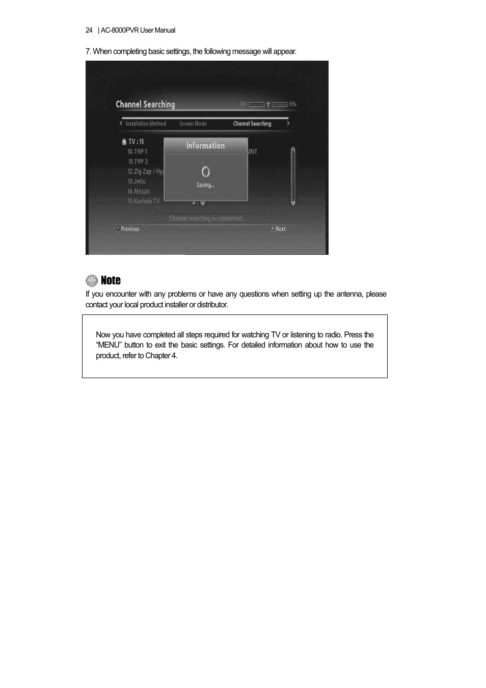 Ferguson AC 8000 PVR User Manual | Page 24 / 58