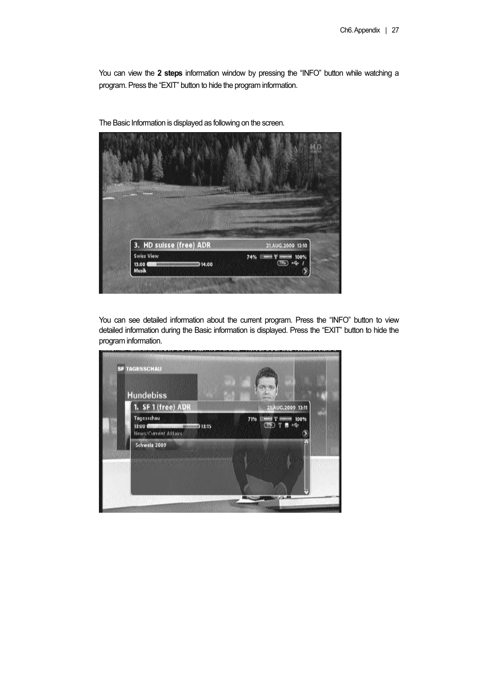 3 viewing program information | Ferguson AC 8000 PVR User Manual | Page 27 / 58