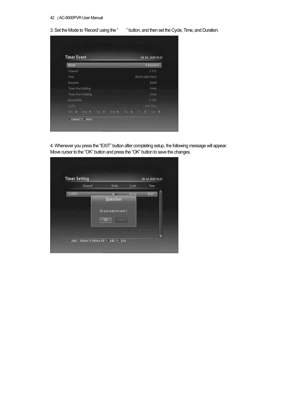 Ferguson AC 8000 PVR User Manual | Page 42 / 58