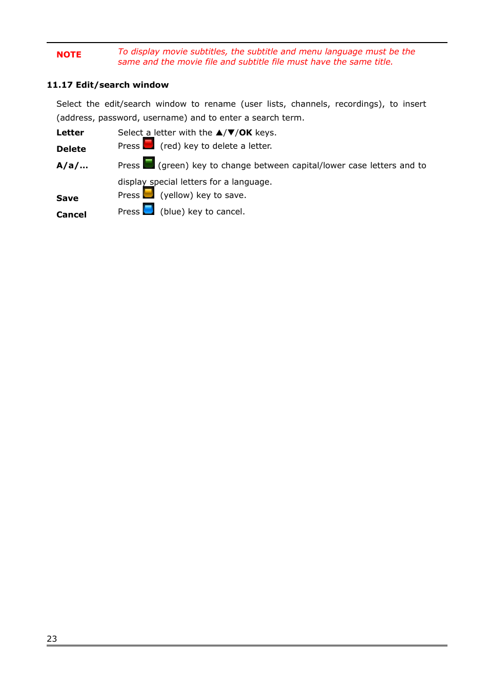 17 edit/search window | Ferguson Ariva Link 200 User Manual | Page 23 / 45