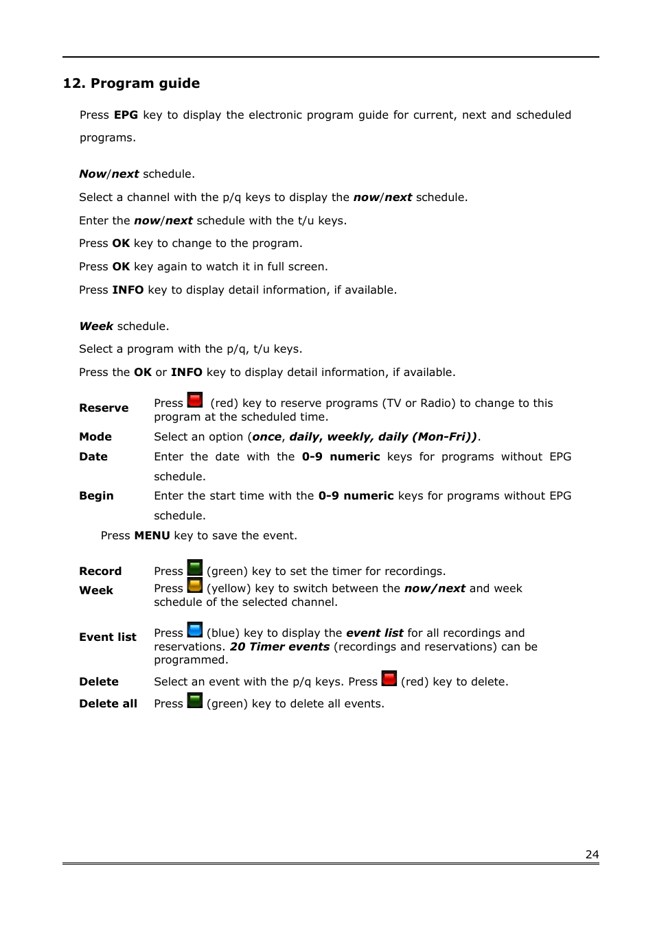 Program guide | Ferguson Ariva Link 200 User Manual | Page 24 / 45