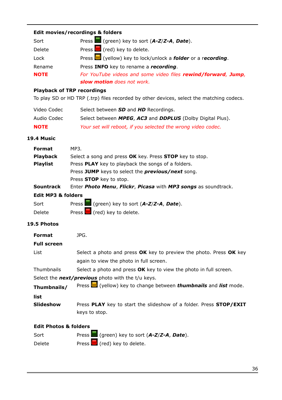 4 music, 5 photos | Ferguson Ariva Link 200 User Manual | Page 36 / 45