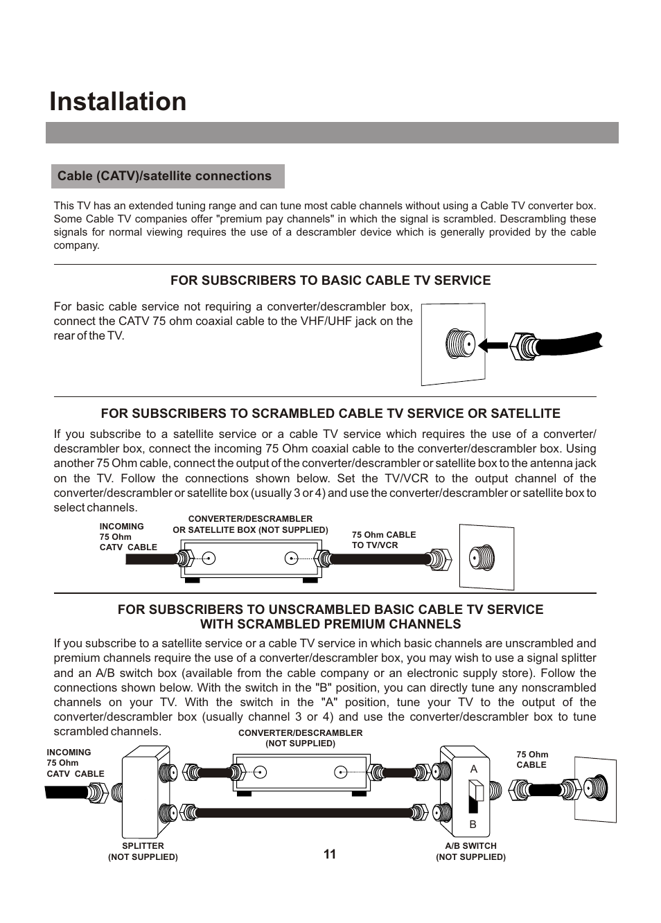 Installation | Audiovox FPE1705 User Manual | Page 11 / 37