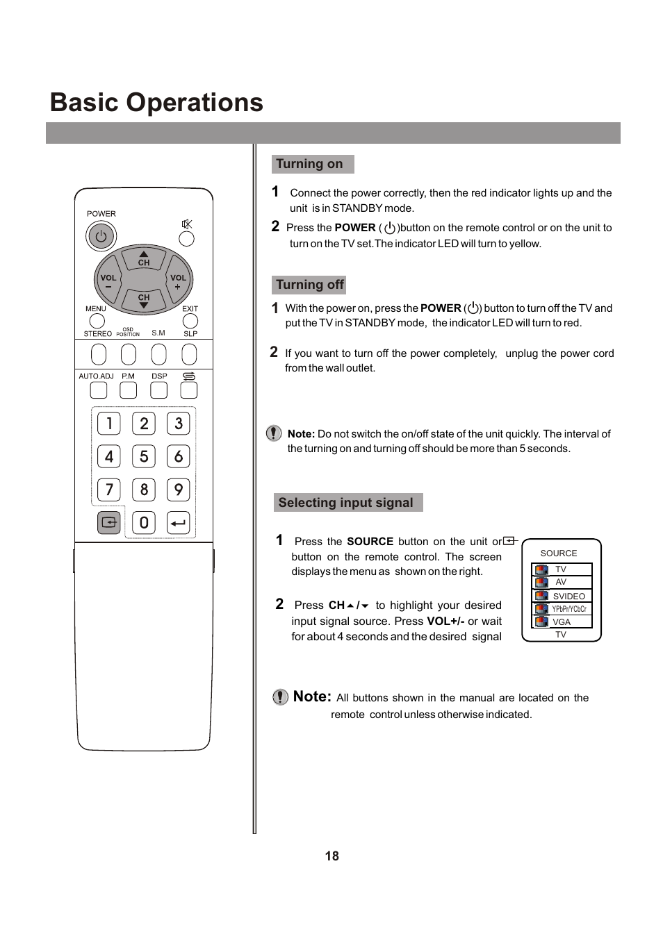 Basic operations | Audiovox FPE1705 User Manual | Page 18 / 37