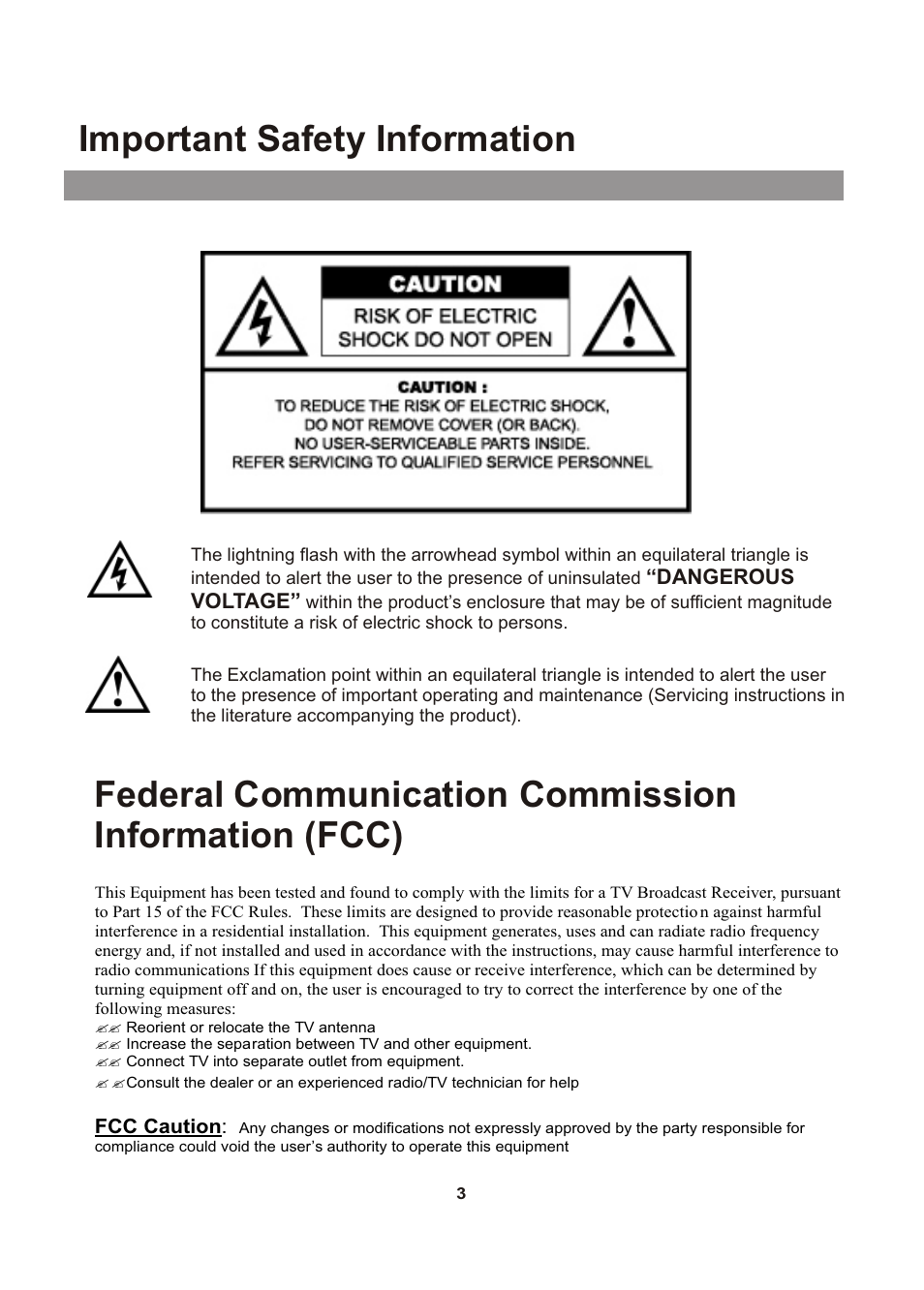 Audiovox FPE1705 User Manual | Page 3 / 37