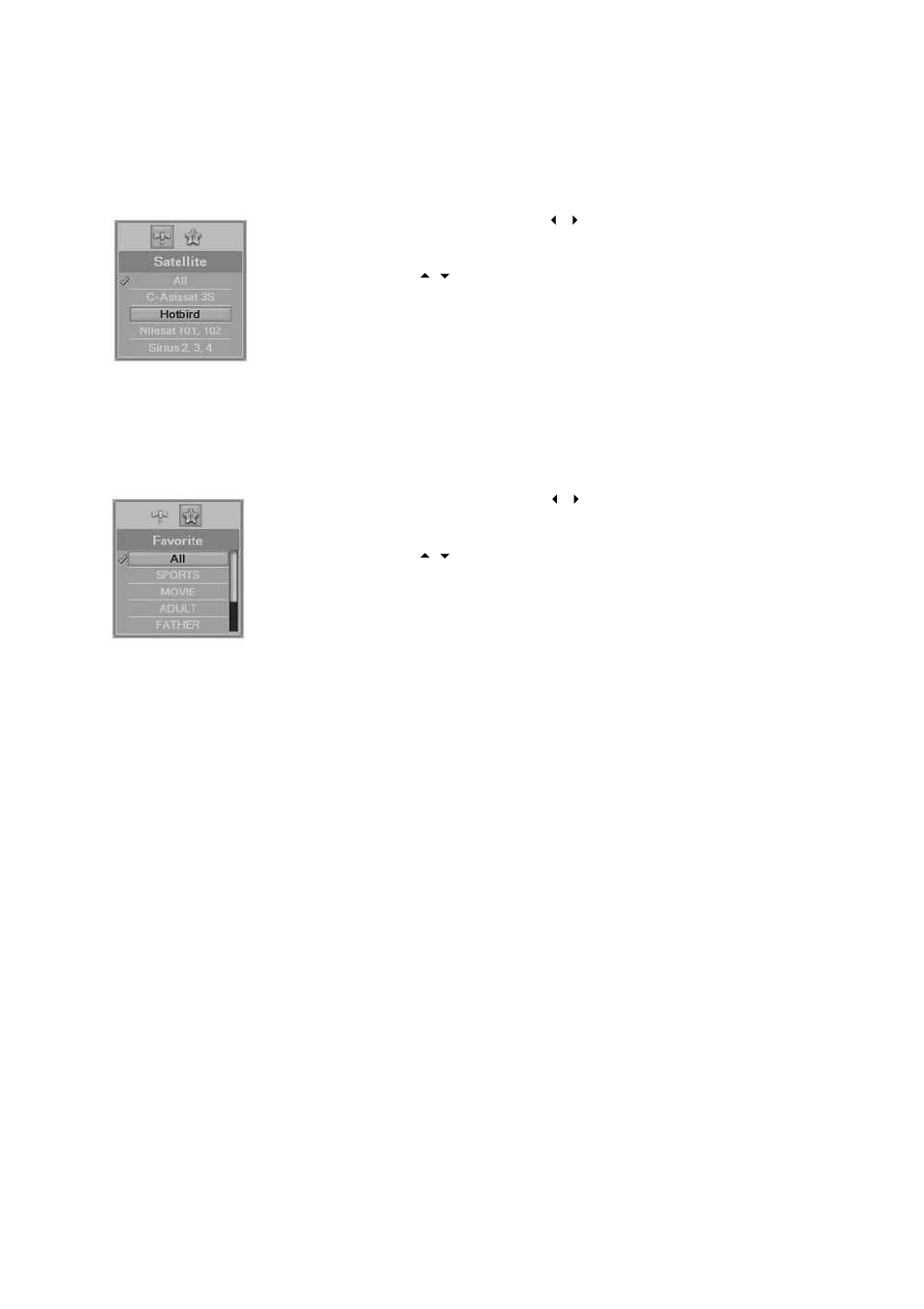 6 satellite/favorite | Ferguson Ariva TT HD PVR User Manual | Page 58 / 79