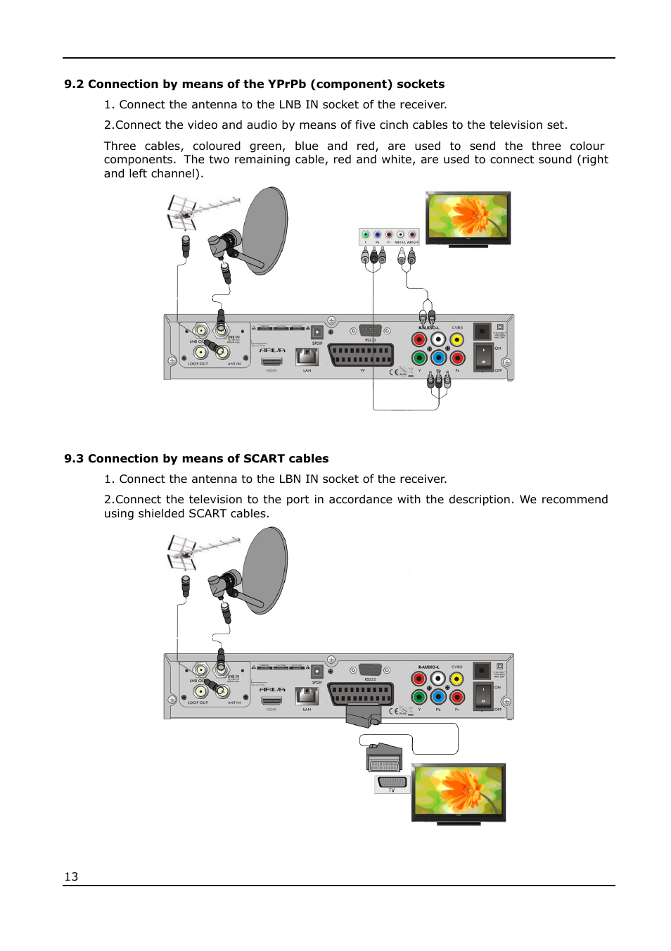 3 connection by means of scart cables | Ferguson Ariva 210Combo User Manual | Page 13 / 46