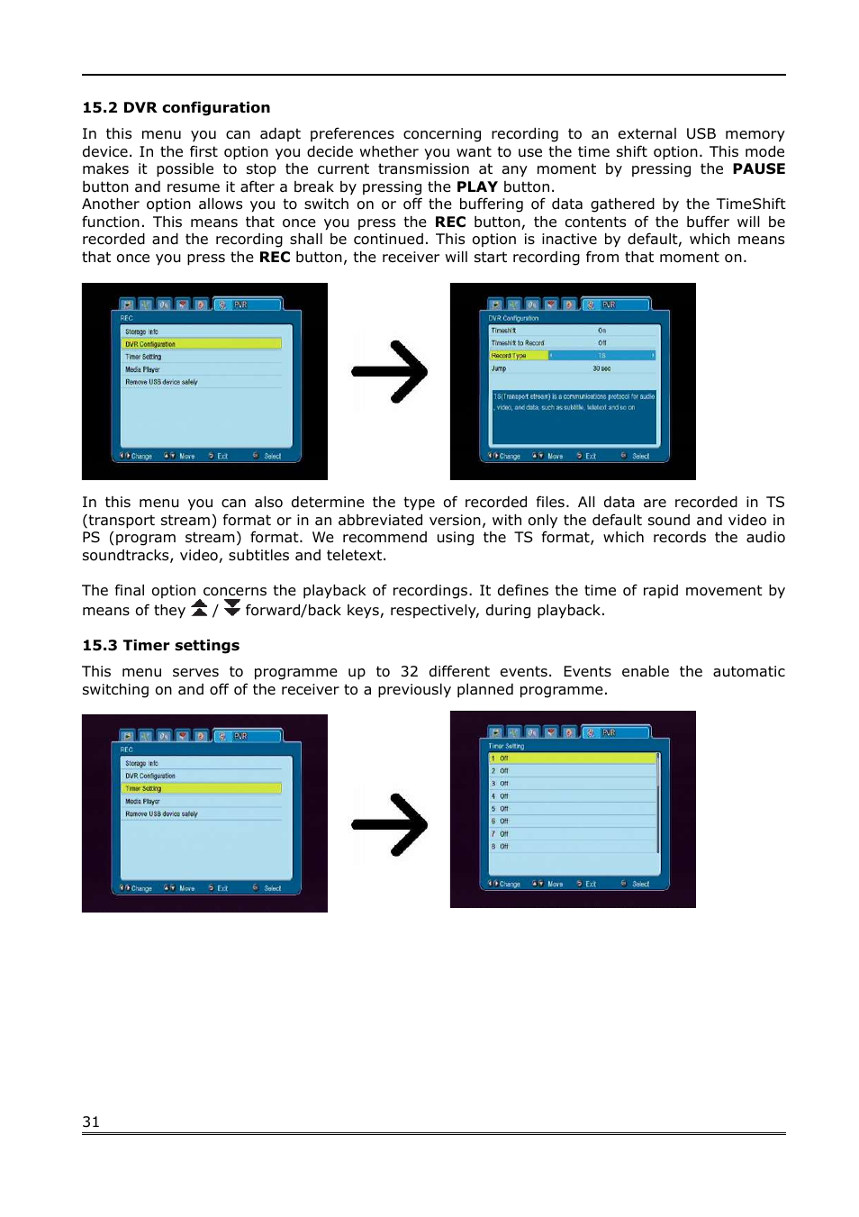 2 dvr configuration, 3 timer settings | Ferguson Ariva 200 User Manual | Page 31 / 60