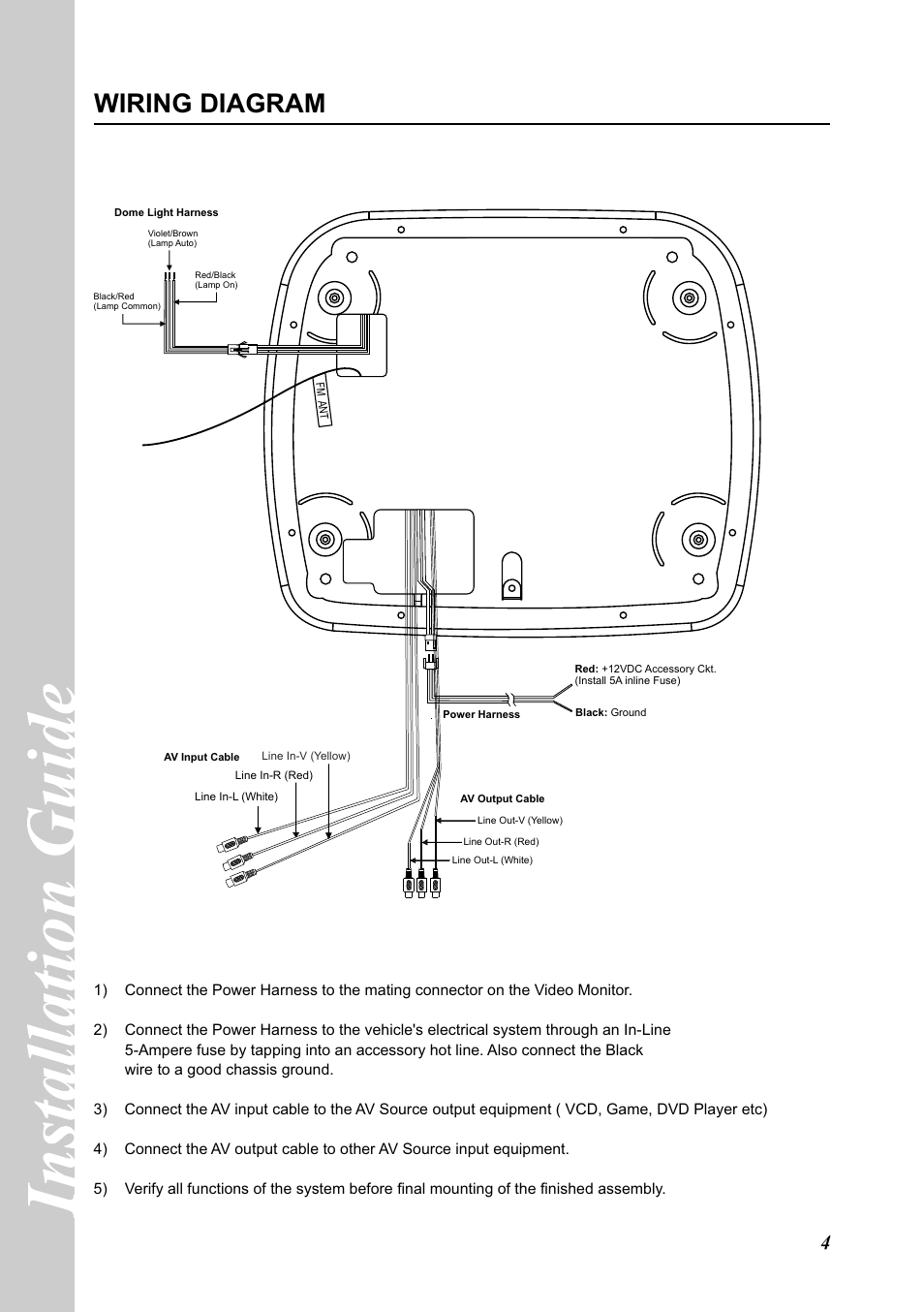 Wiring diagram | Audiovox MOVIES 2 GO MMD850 User Manual | Page 4 / 8