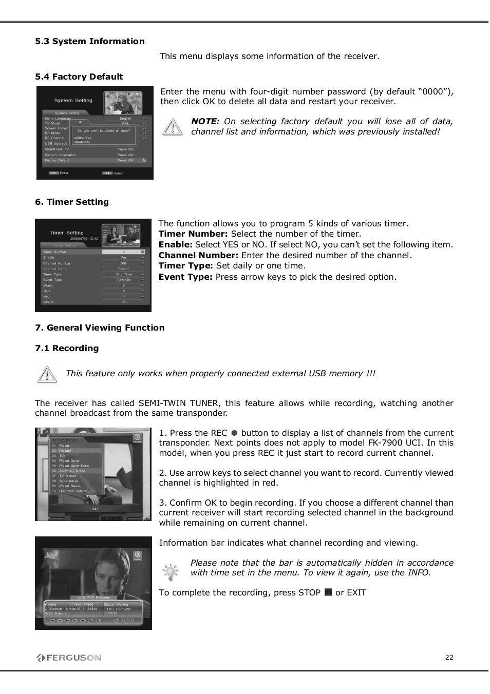 Ferguson FK-7900 UCI User Manual | Page 22 / 28