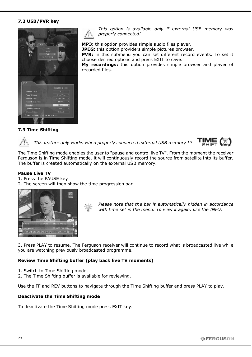 Ferguson FK-7900 UCI User Manual | Page 23 / 28