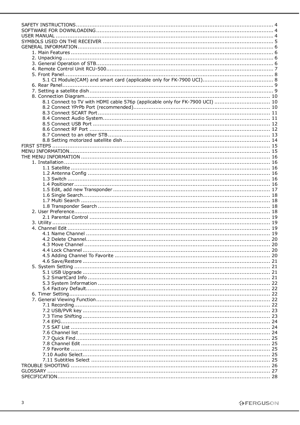 Ferguson FK-7900 UCI User Manual | Page 3 / 28