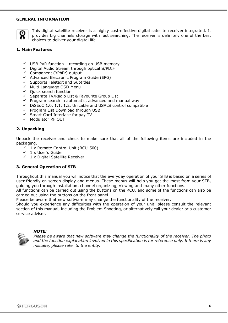 Ferguson FK-7900 UCI User Manual | Page 6 / 28
