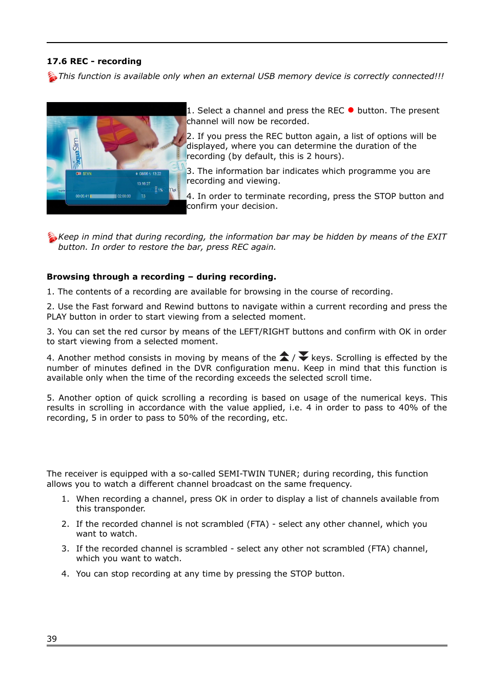 Semi-twin tuner | Ferguson FK-7000 User Manual | Page 39 / 44