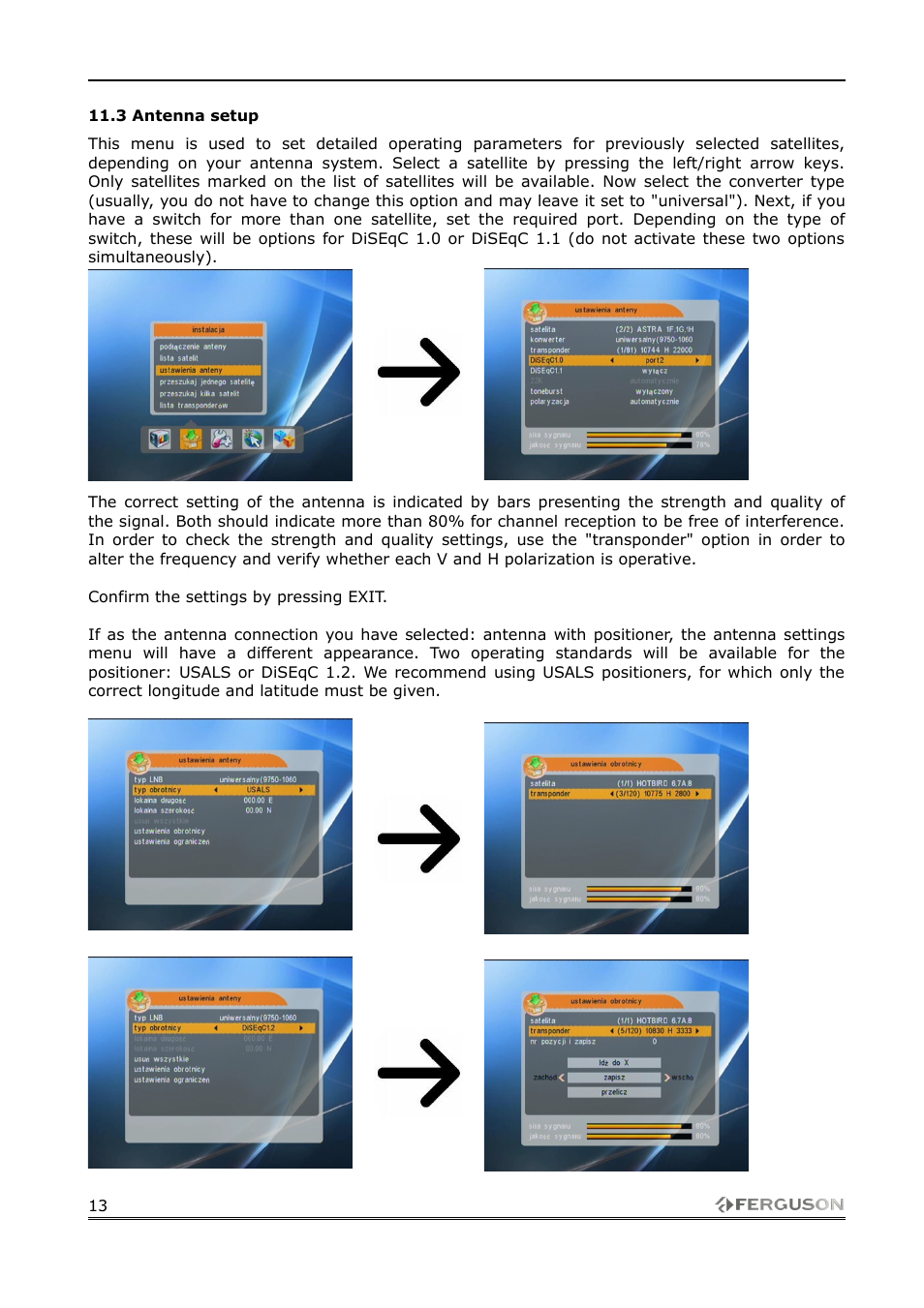 3 antenna setup | Ferguson FK-1000 User Manual | Page 13 / 28