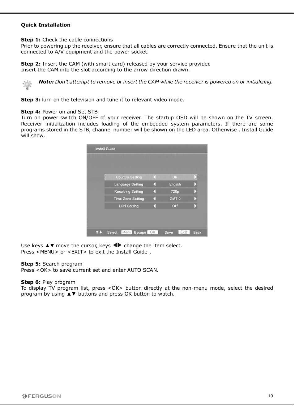 Ferguson FT-8300 HD User Manual | Page 10 / 21