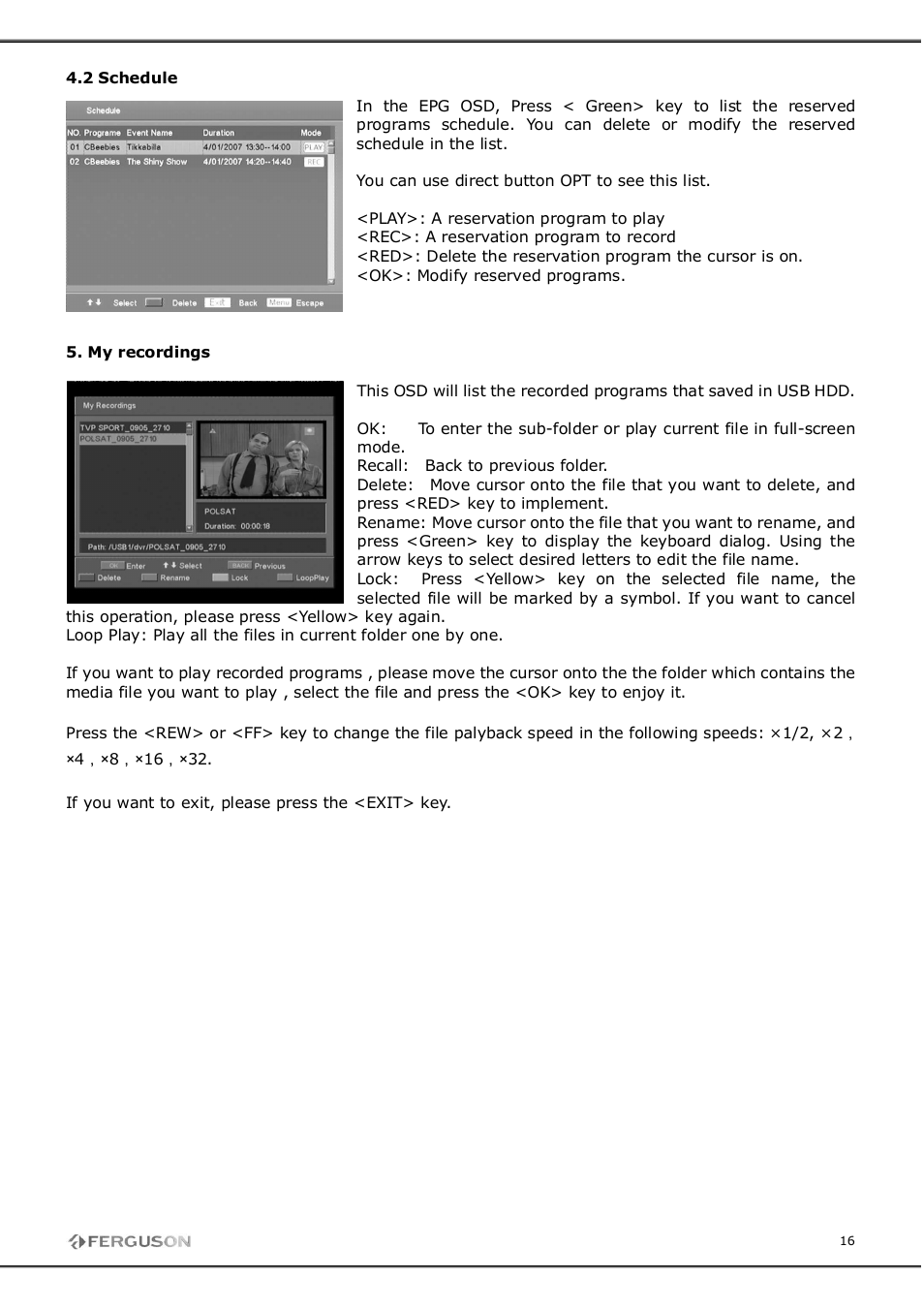 Ferguson FT-8300 HD User Manual | Page 16 / 21