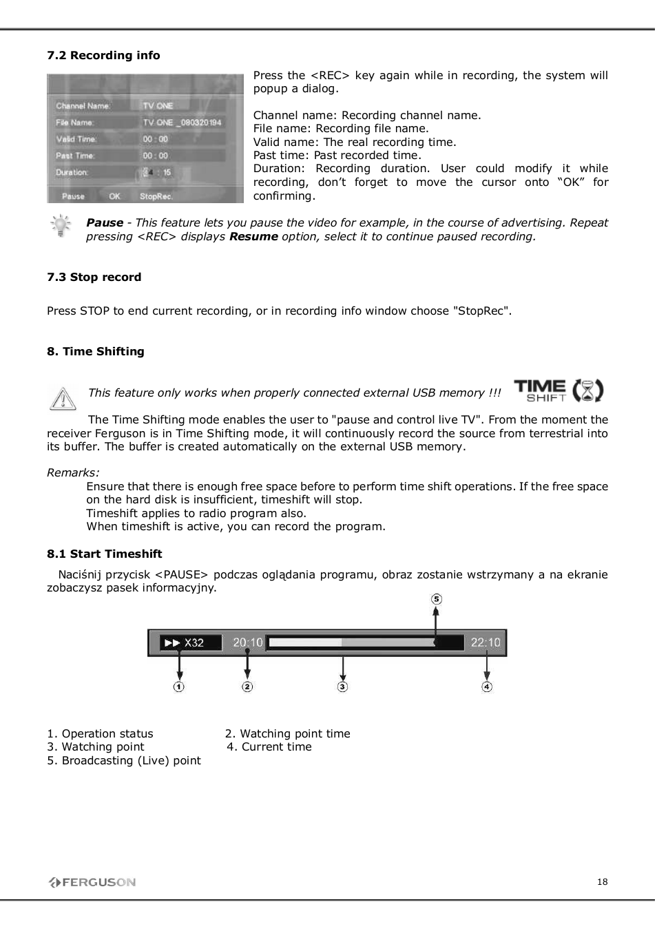 Ferguson FT-8300 HD User Manual | Page 18 / 21