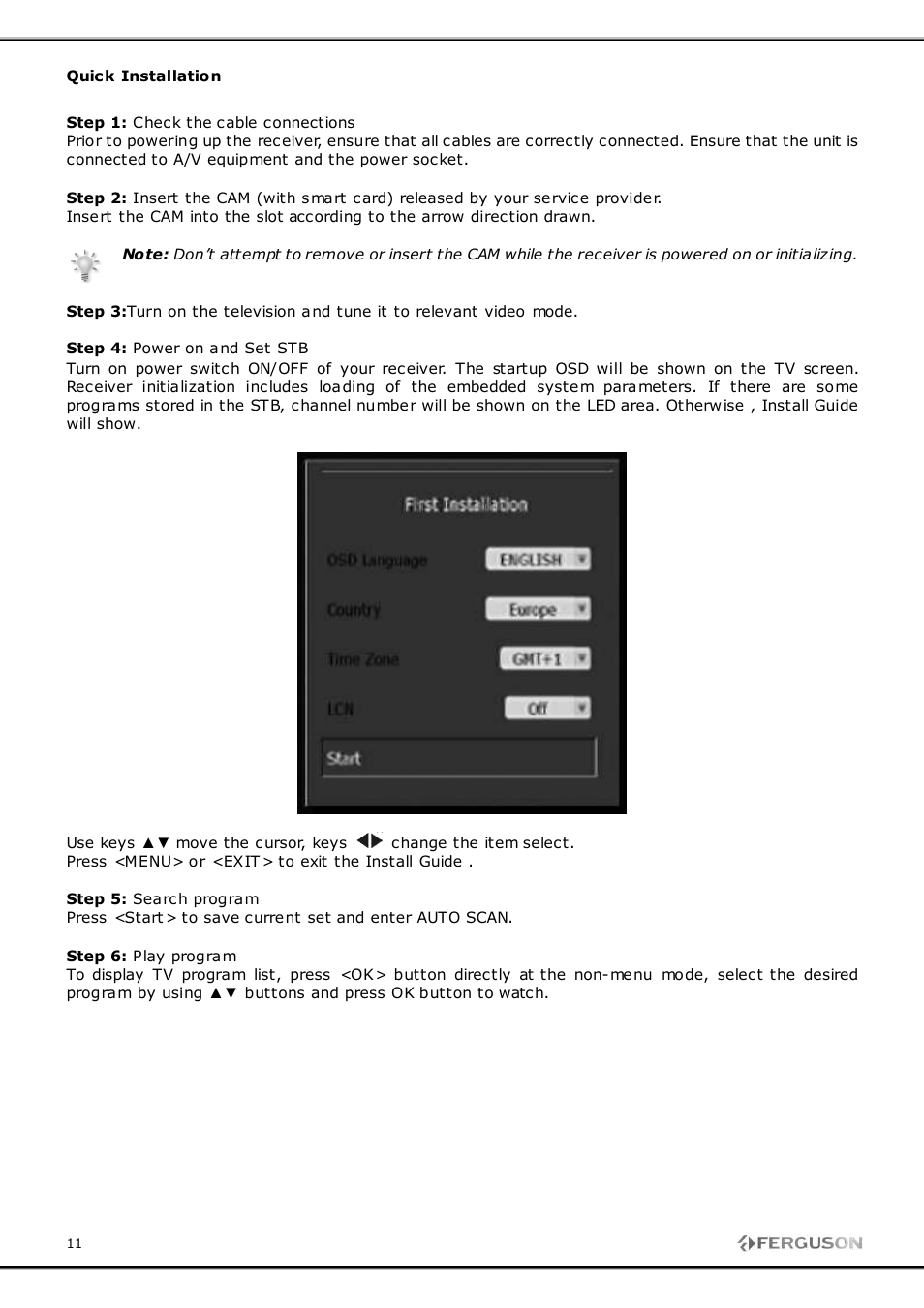 Ferguson FT-8100 HD User Manual | Page 11 / 18