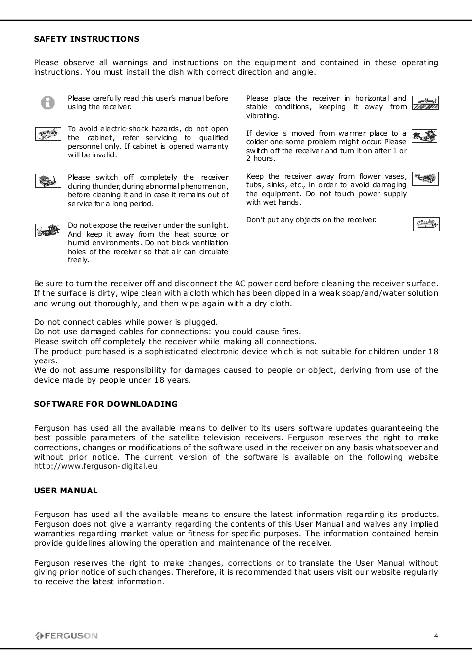 Ferguson FT-8100 HD User Manual | Page 4 / 18