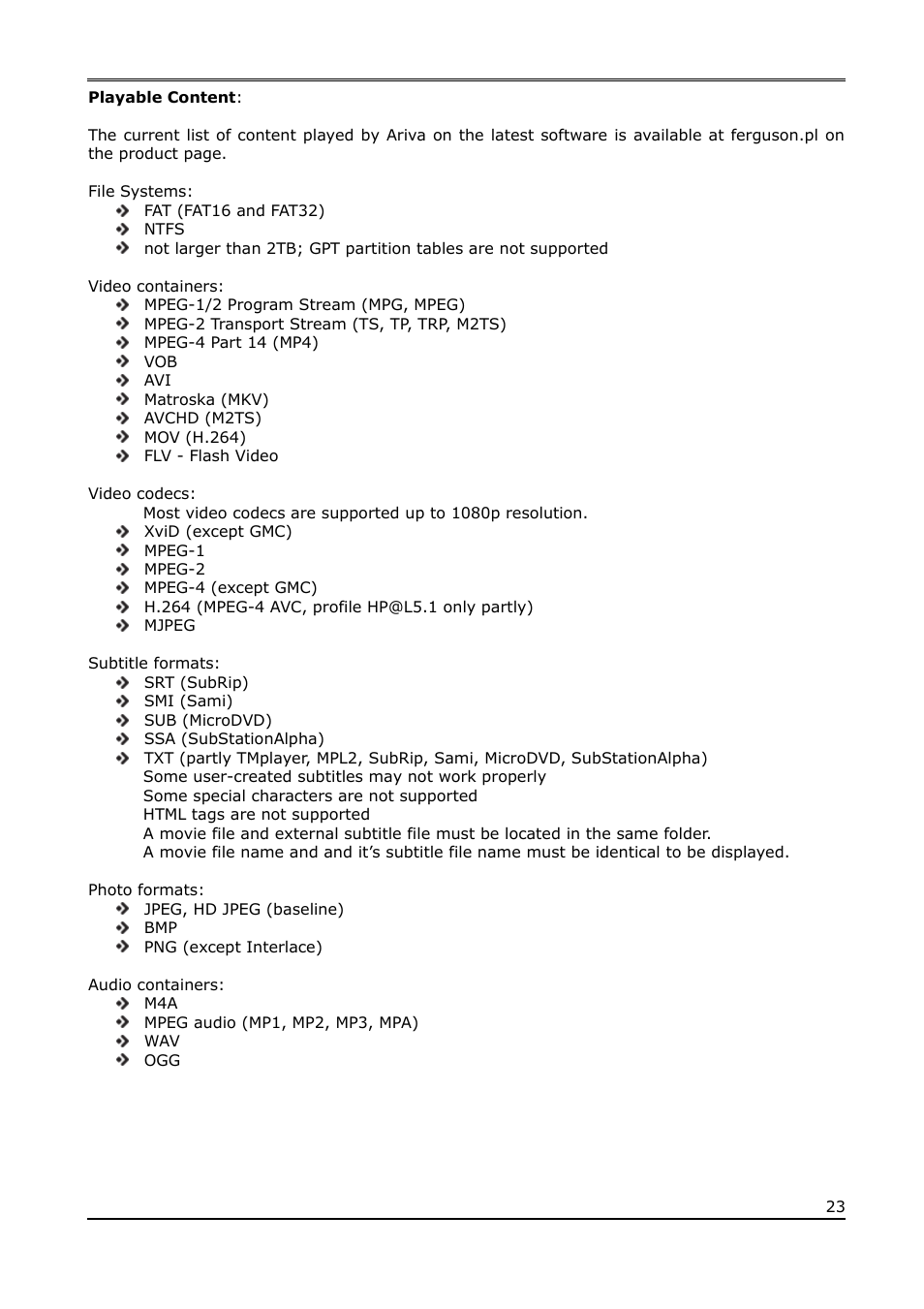 Ferguson Ariva T65mini User Manual | Page 24 / 36