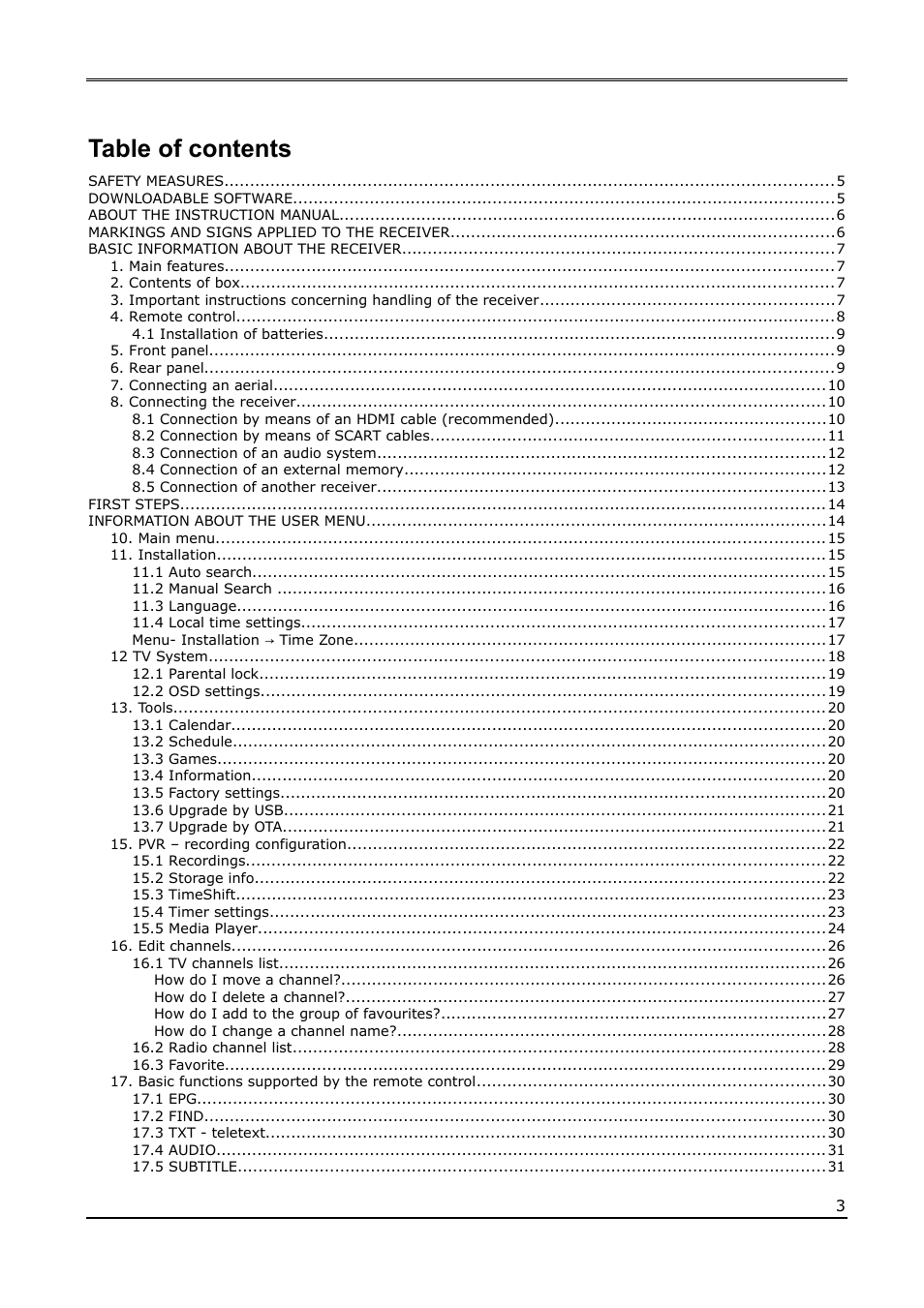 Ferguson Ariva T65 User Manual | Page 3 / 36