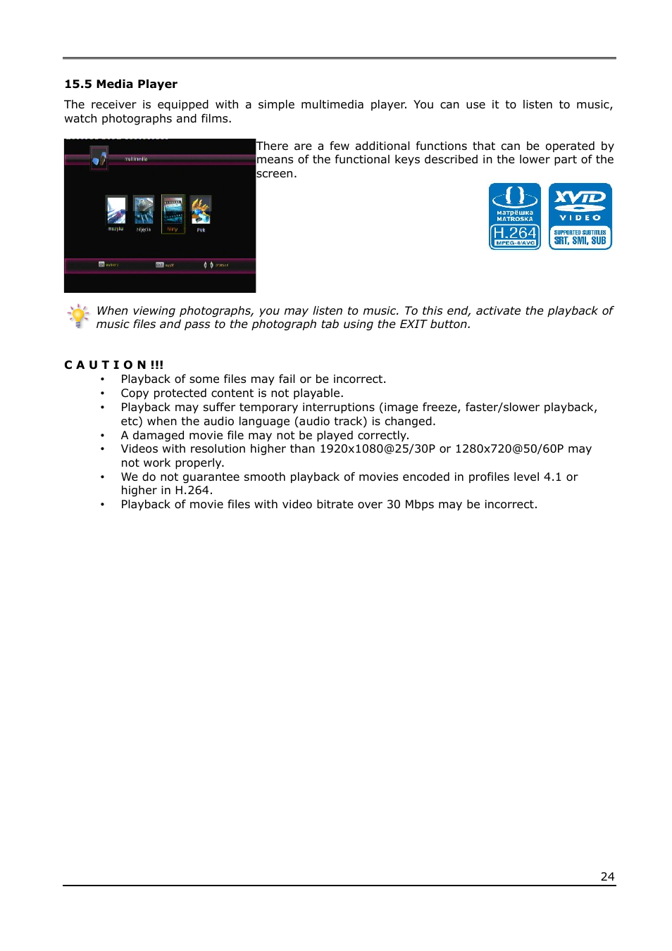 5 media player | Ferguson Ariva T60 User Manual | Page 24 / 35