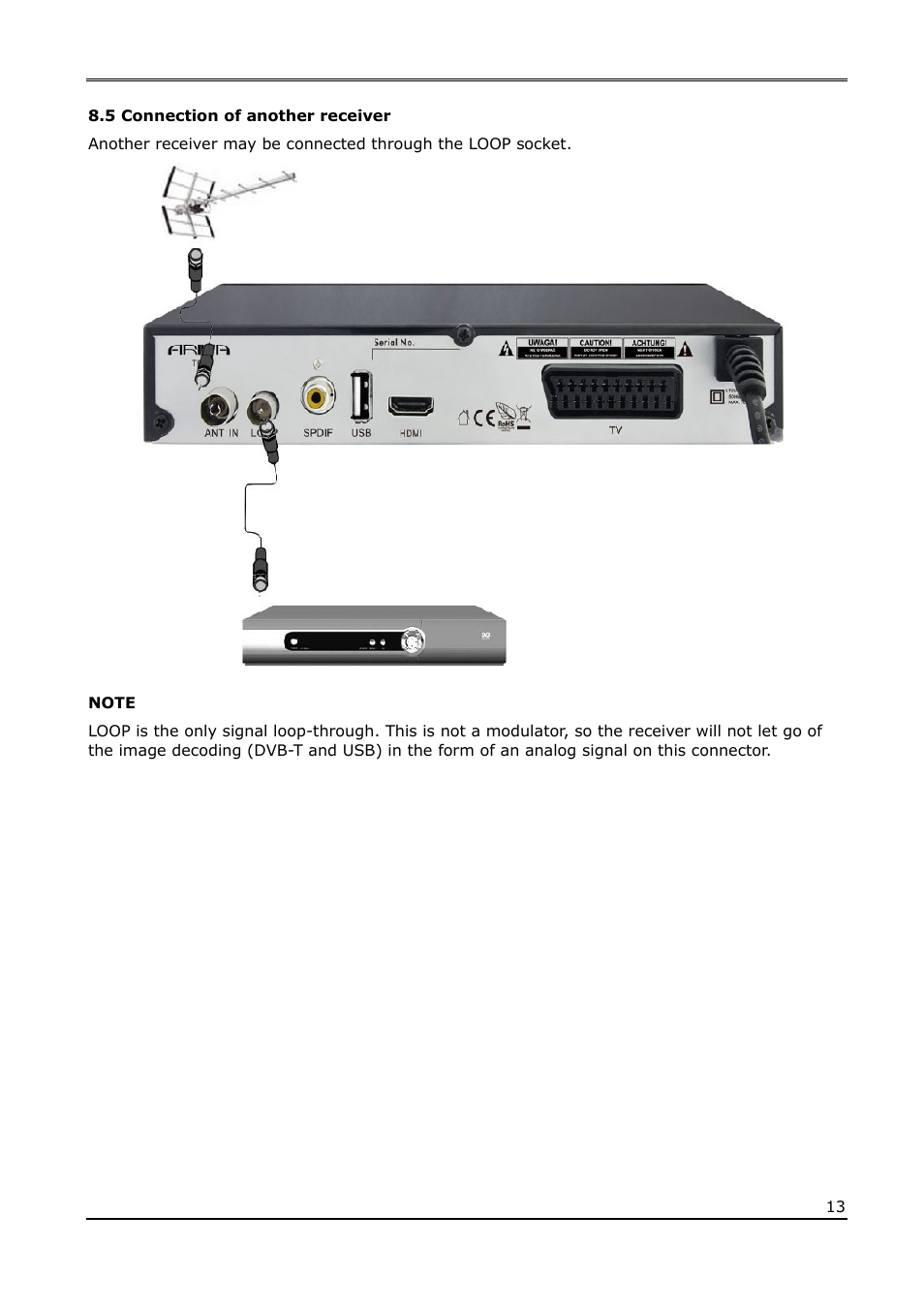 5 connection of another receiver | Ferguson Ariva T55 User Manual | Page 13 / 36