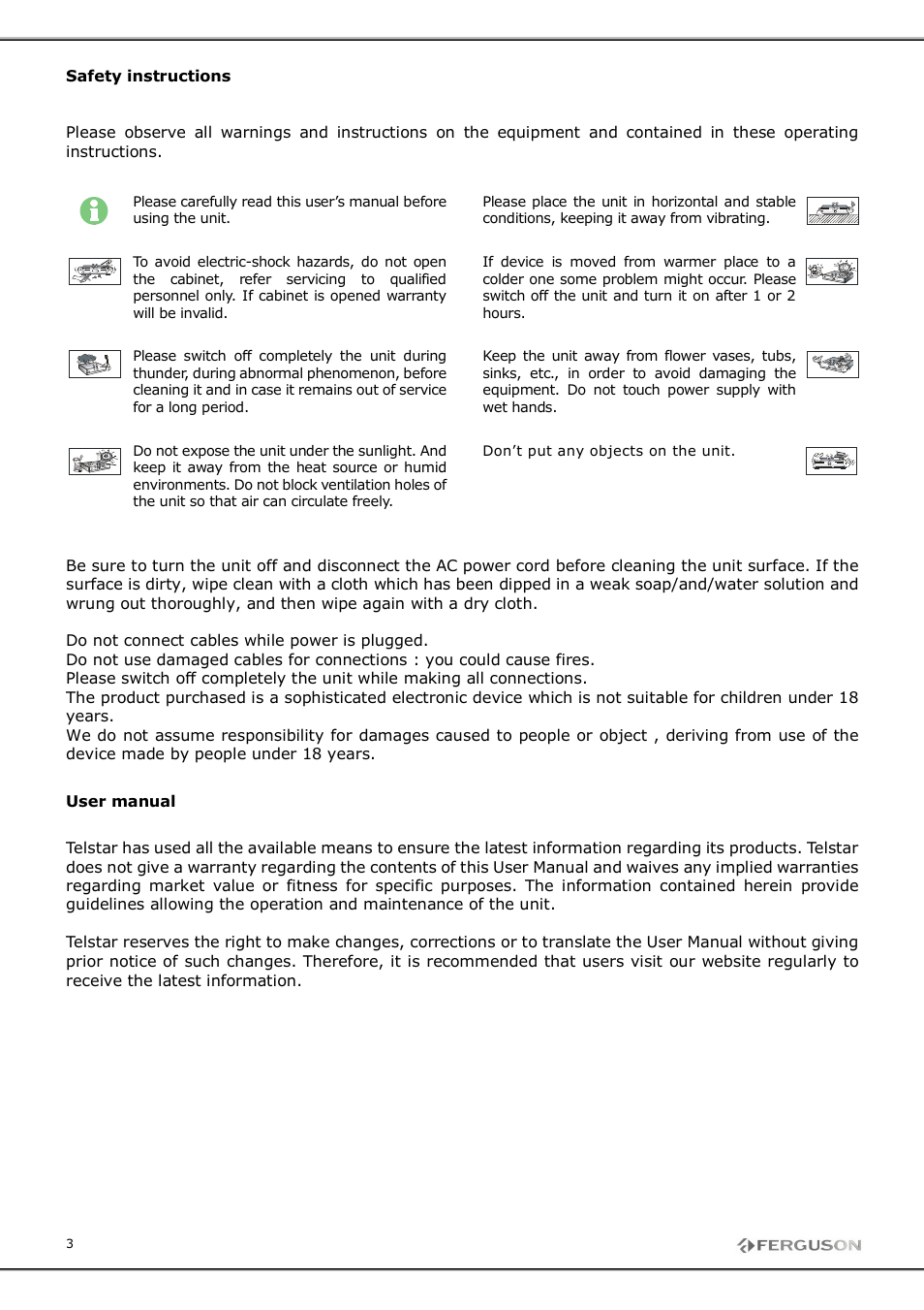 Ferguson TSP-800B User Manual | Page 3 / 11