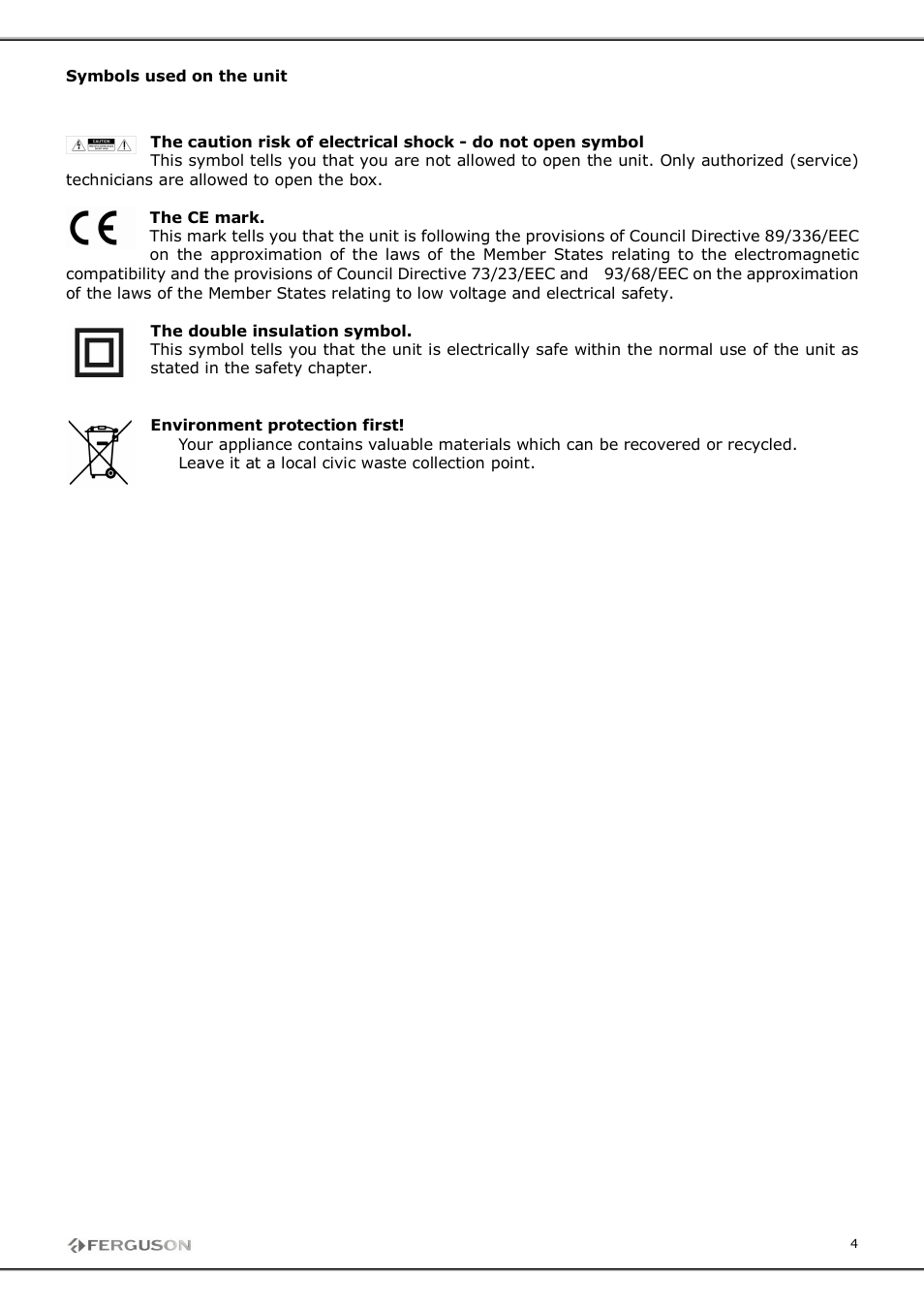 Ferguson TSP-800B User Manual | Page 4 / 11