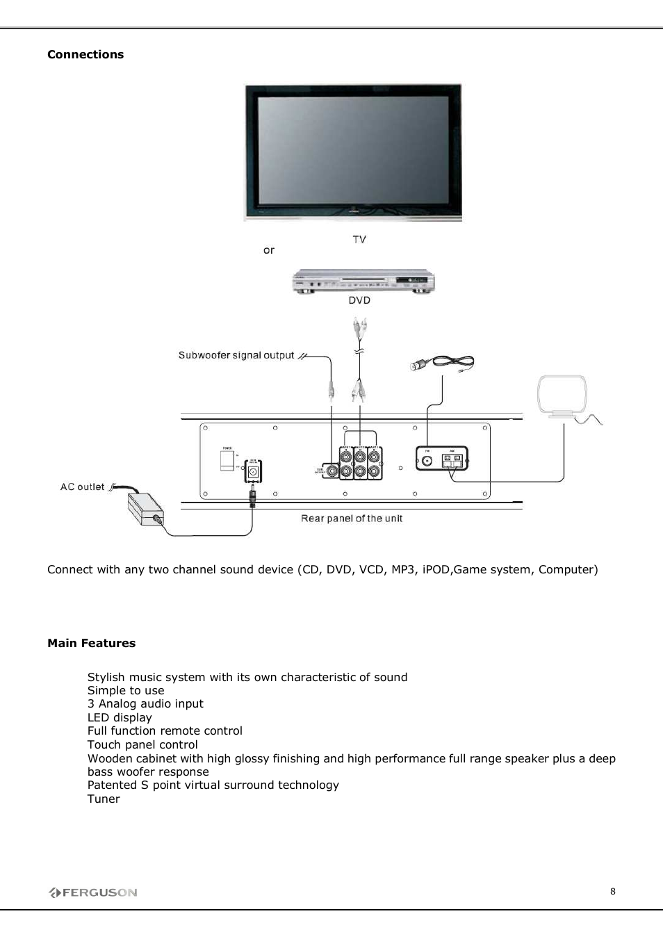 Ferguson TSP-800B User Manual | Page 8 / 11