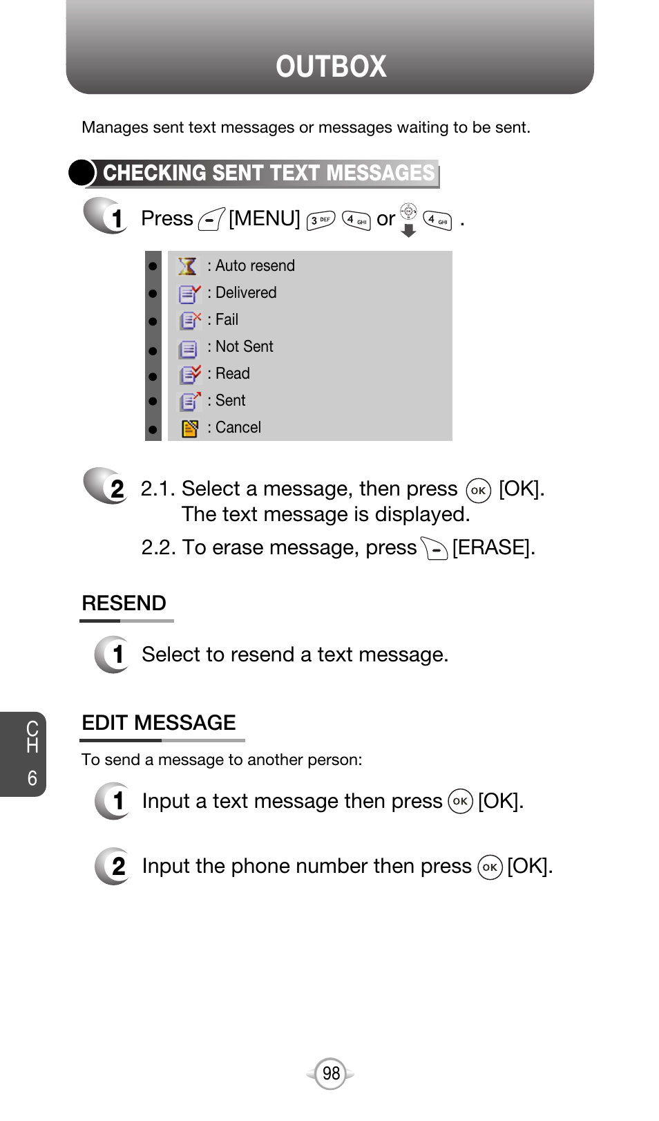 Outbox | Audiovox CDM-8615 User Manual | Page 101 / 131