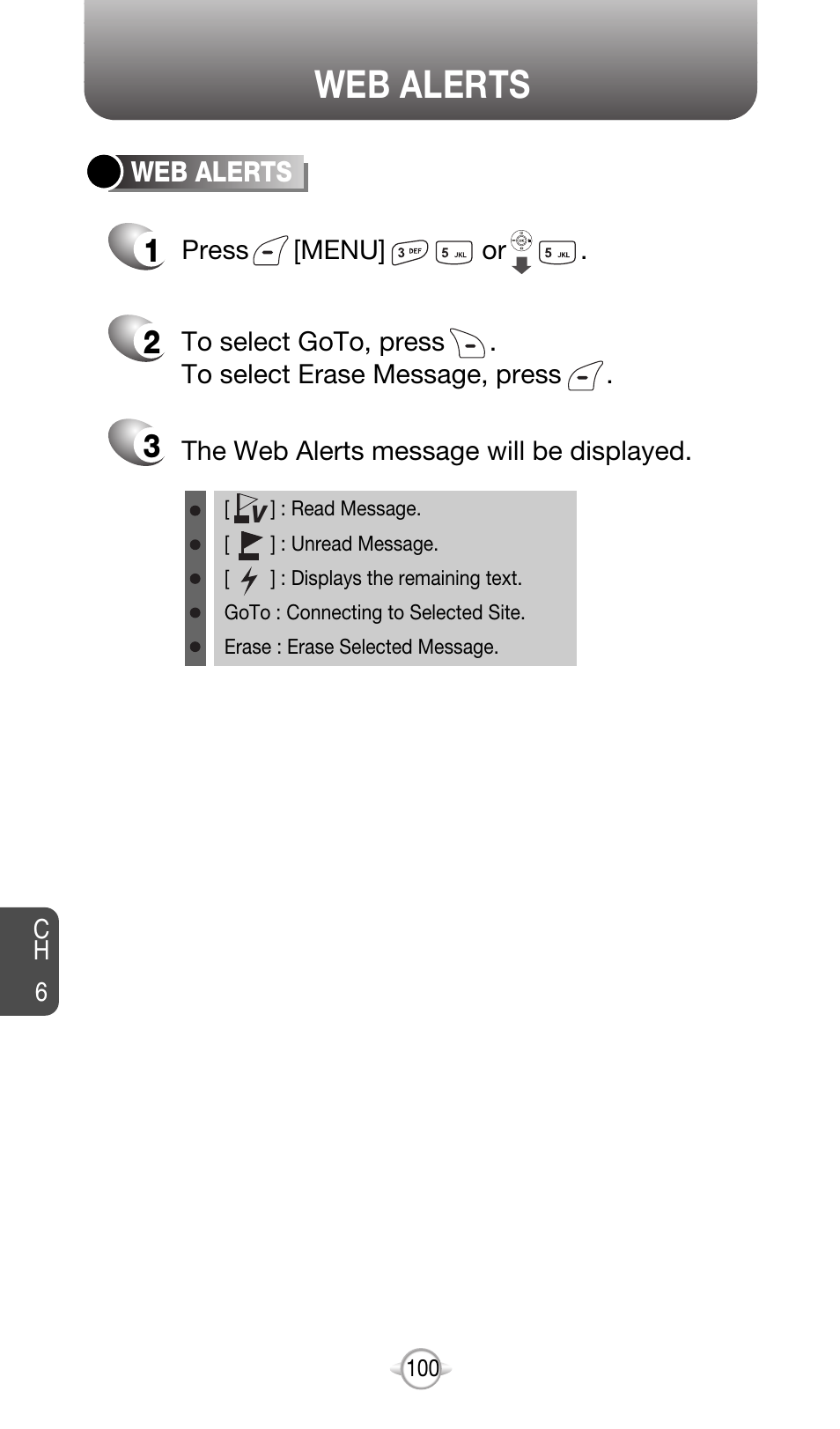 Web alerts | Audiovox CDM-8615 User Manual | Page 103 / 131