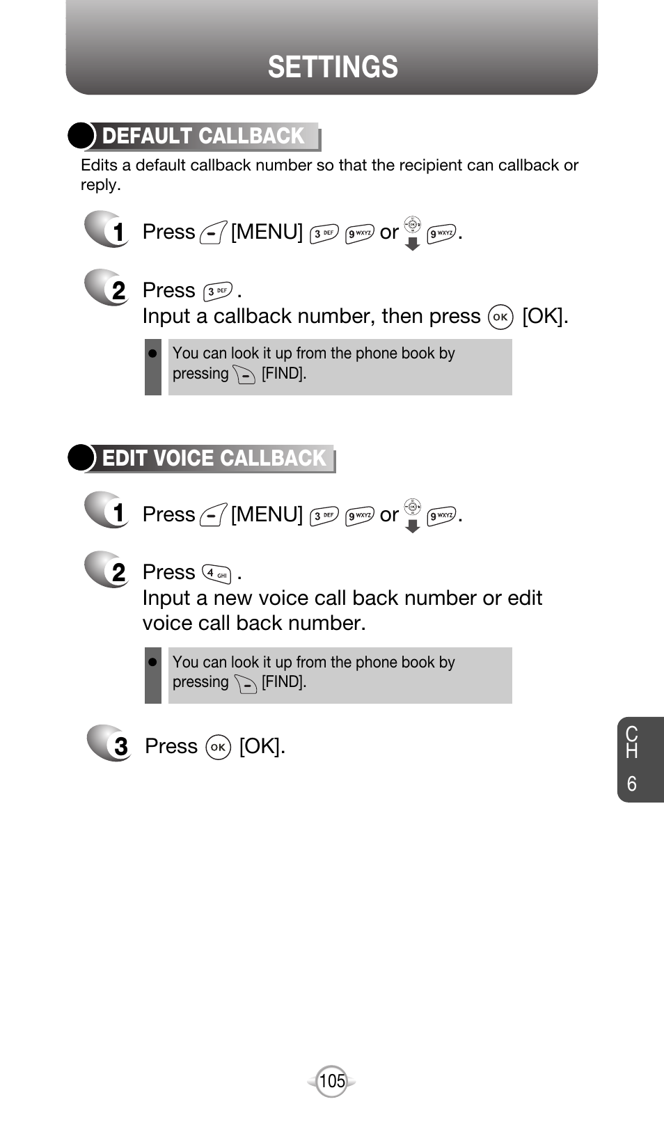 Settings | Audiovox CDM-8615 User Manual | Page 108 / 131