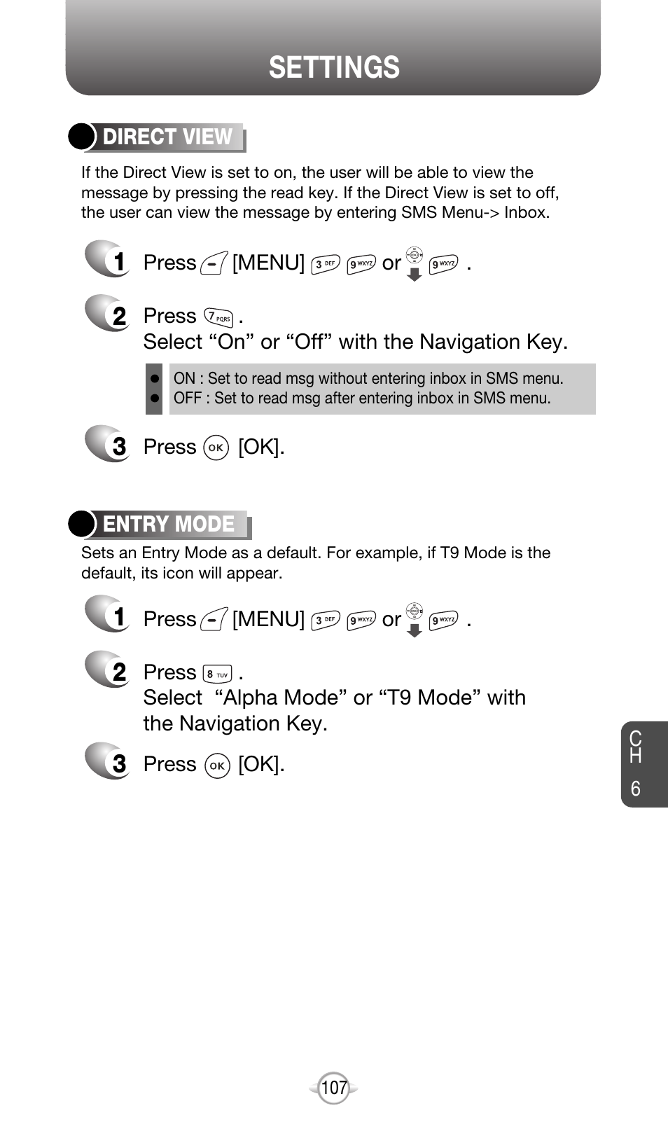 Settings | Audiovox CDM-8615 User Manual | Page 110 / 131