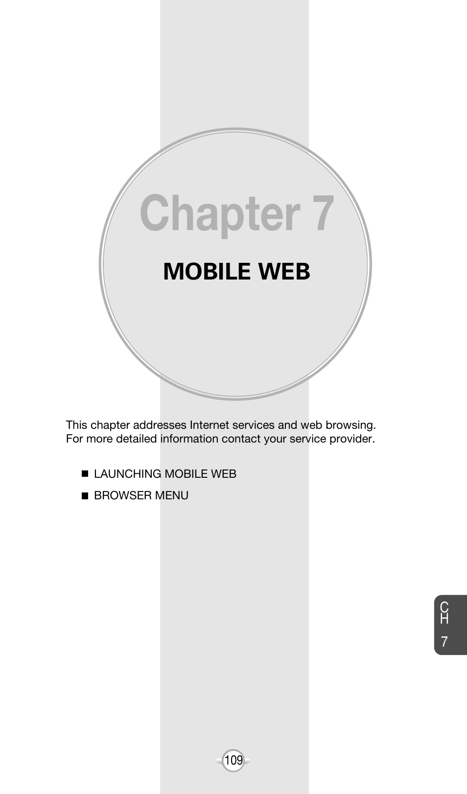 Chapter 7, Mobile web | Audiovox CDM-8615 User Manual | Page 112 / 131