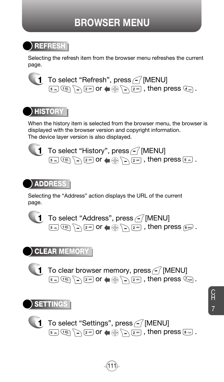 Browser menu | Audiovox CDM-8615 User Manual | Page 114 / 131