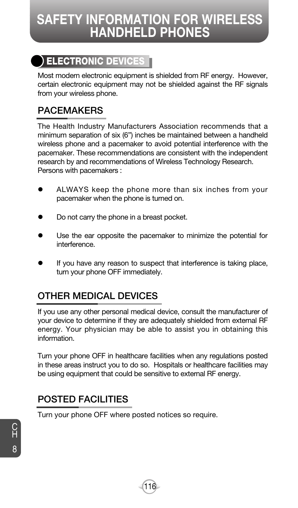 Safety information for wireless handheld phones | Audiovox CDM-8615 User Manual | Page 119 / 131
