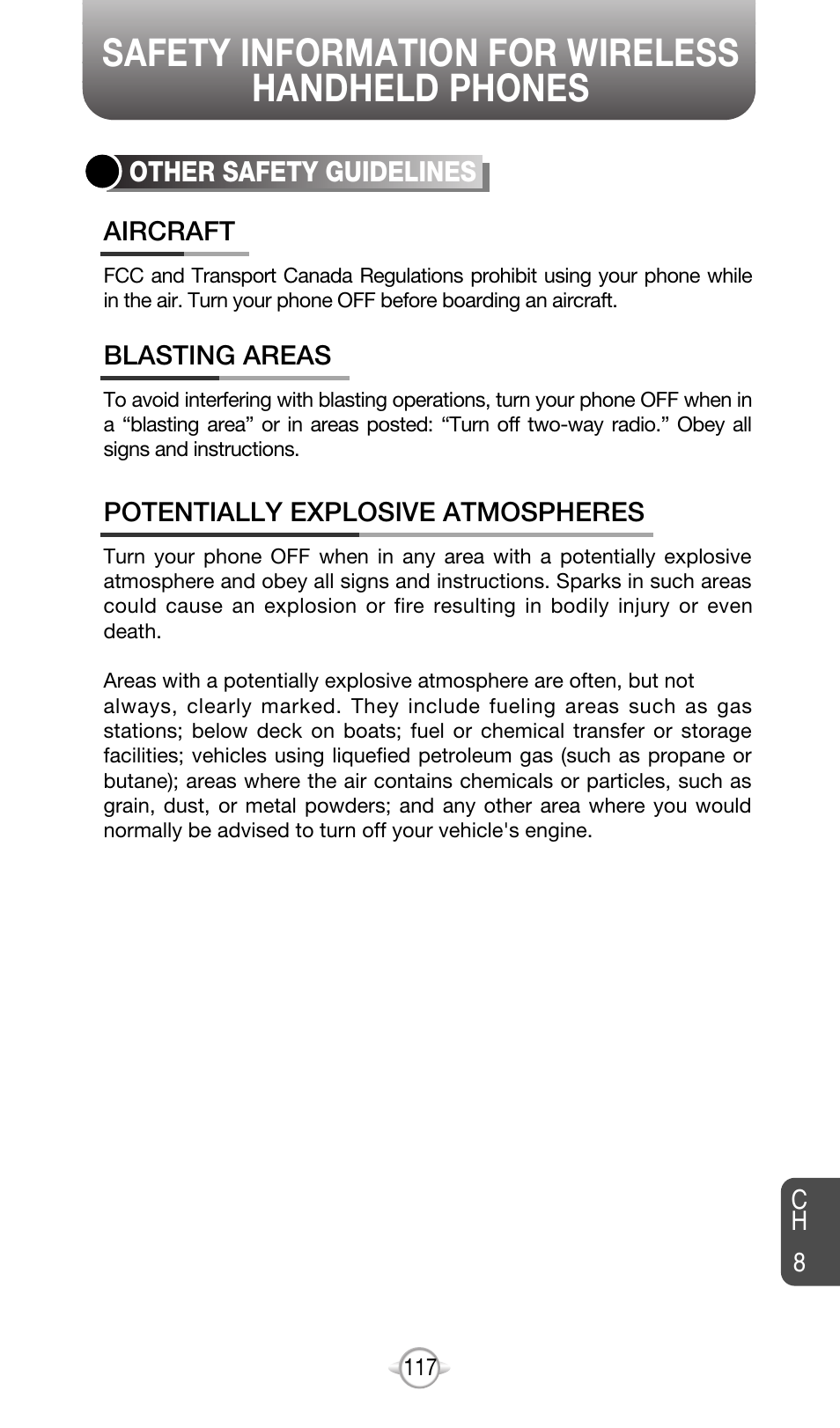 Safety information for wireless handheld phones | Audiovox CDM-8615 User Manual | Page 120 / 131