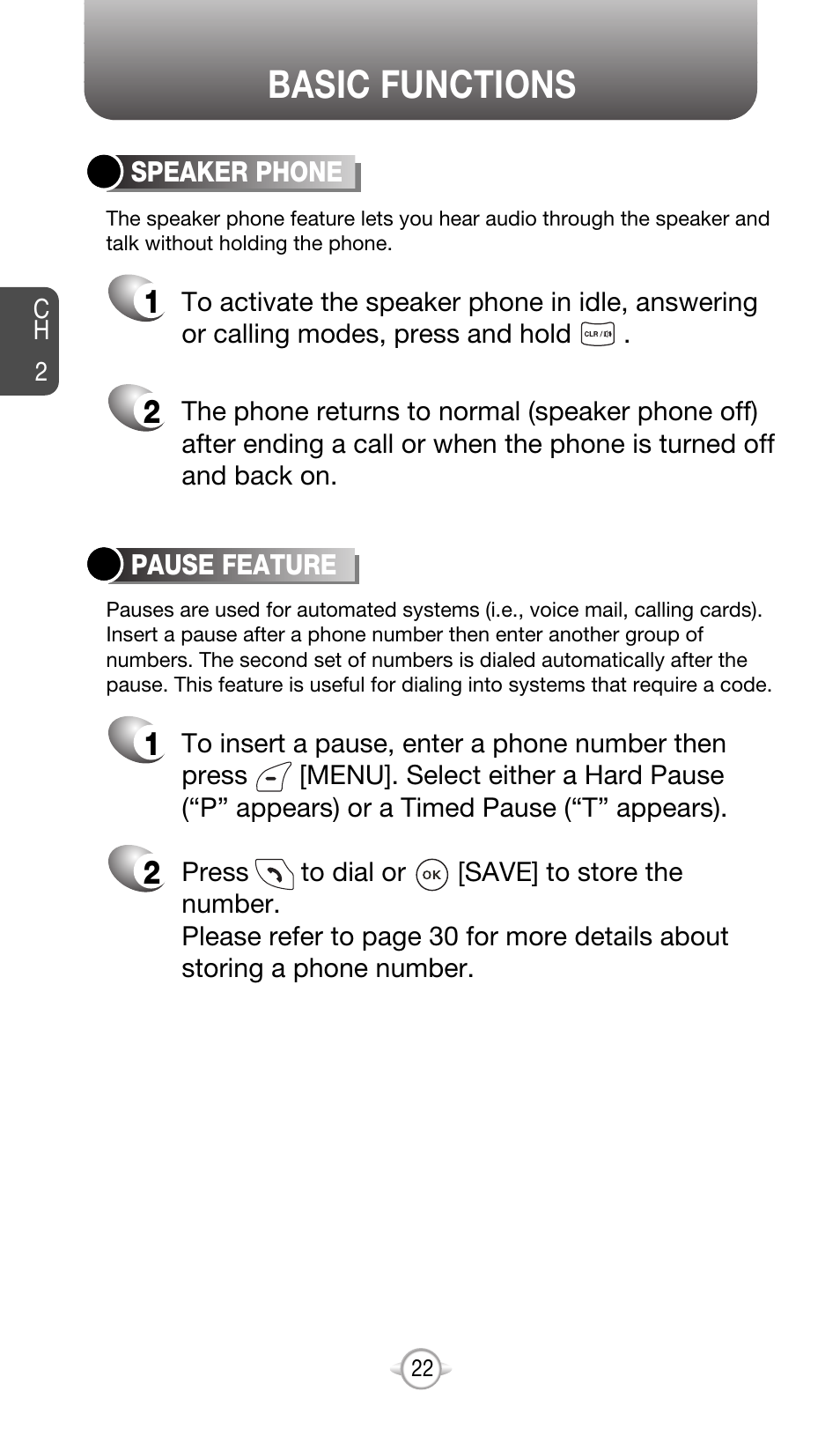 Basic functions | Audiovox CDM-8615 User Manual | Page 25 / 131