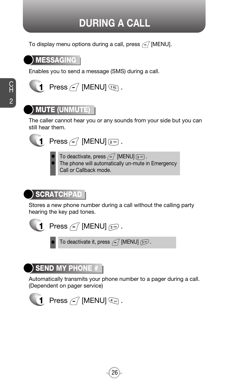 During a call | Audiovox CDM-8615 User Manual | Page 29 / 131