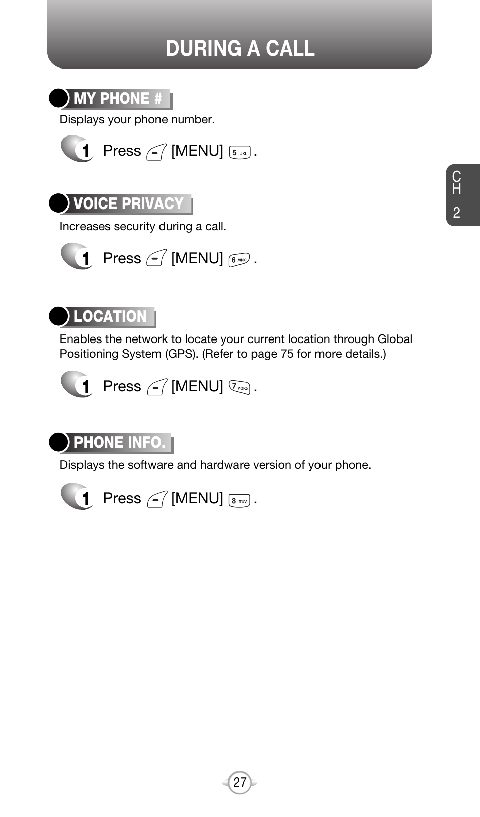 During a call | Audiovox CDM-8615 User Manual | Page 30 / 131