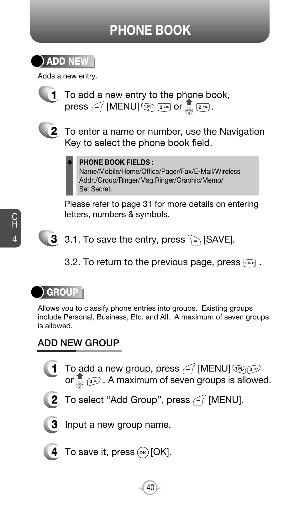 Phone book | Audiovox CDM-8615 User Manual | Page 43 / 131