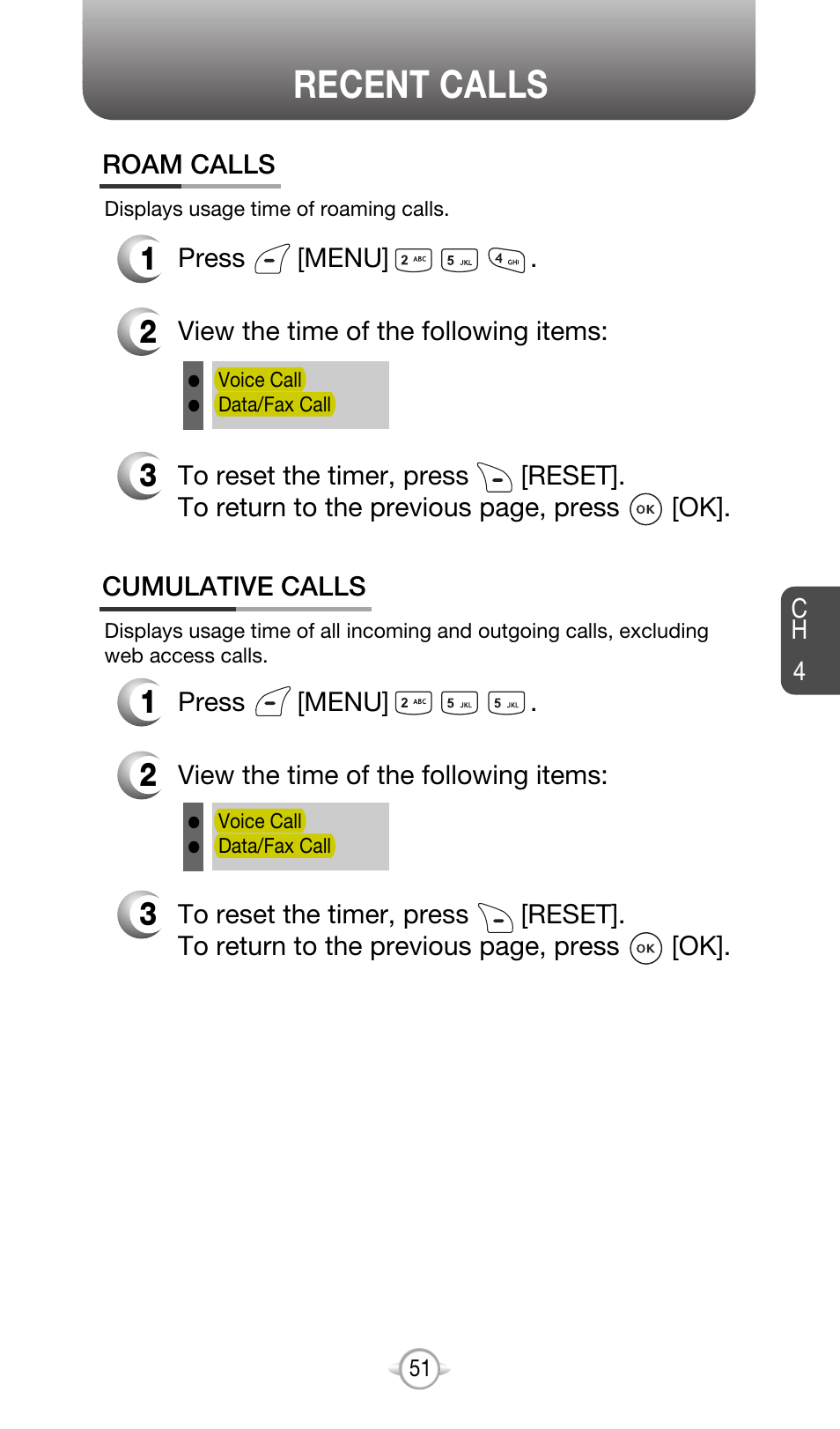 Recent calls | Audiovox CDM-8615 User Manual | Page 54 / 131