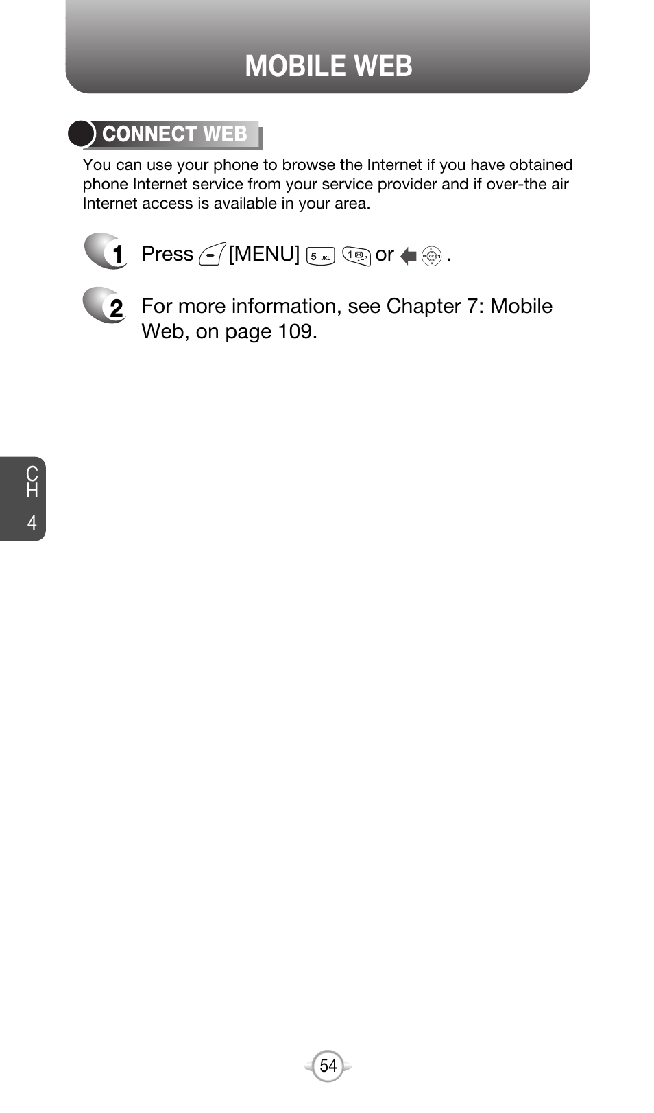 Mobile web | Audiovox CDM-8615 User Manual | Page 57 / 131