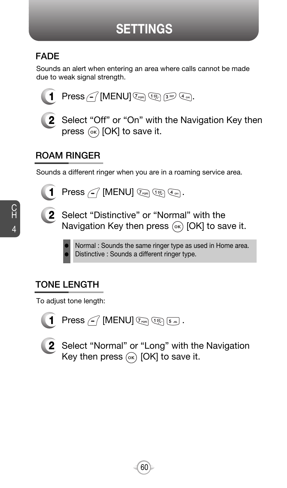 Settings | Audiovox CDM-8615 User Manual | Page 63 / 131