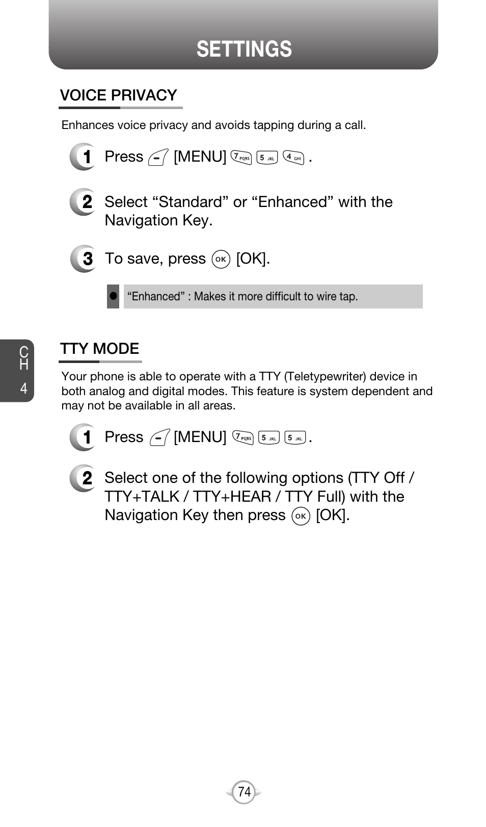 Settings | Audiovox CDM-8615 User Manual | Page 77 / 131