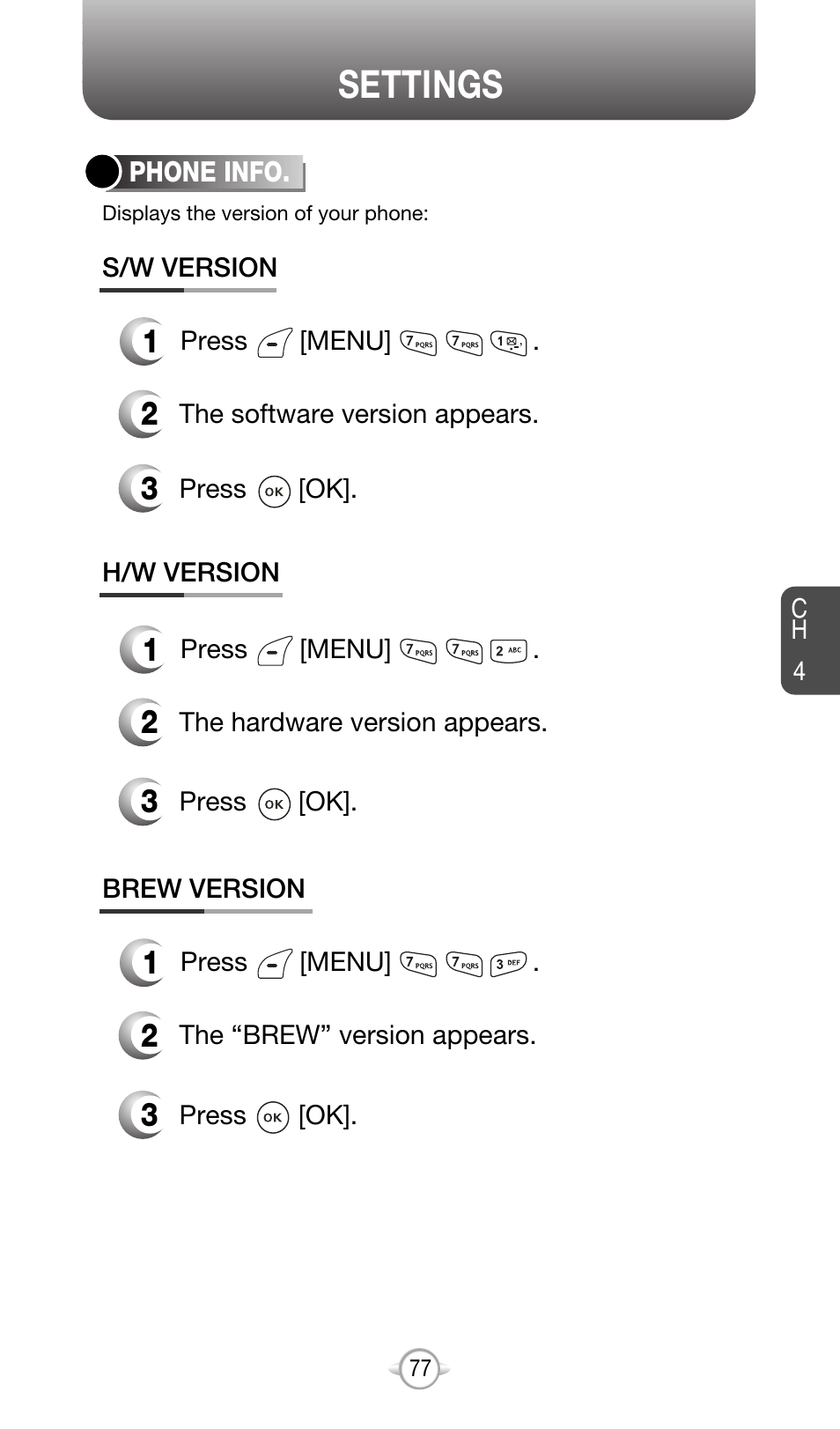 Settings | Audiovox CDM-8615 User Manual | Page 80 / 131